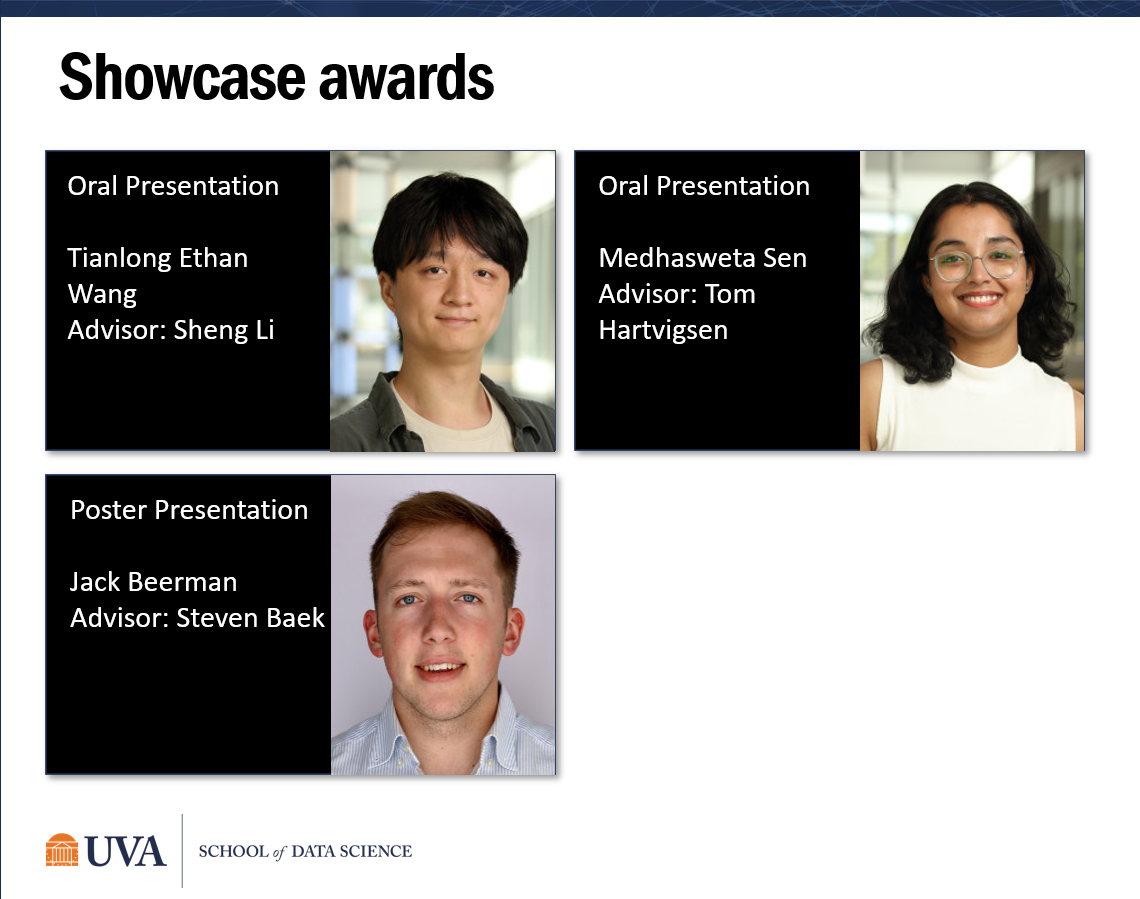 three phd students receive research showcase awards for best presentation and poster